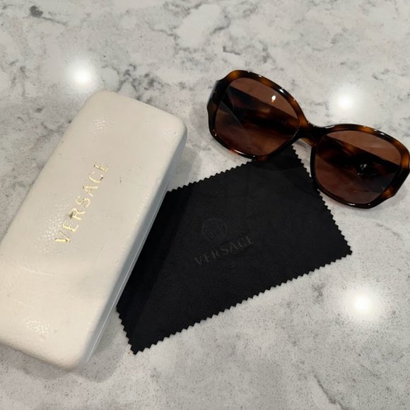 Versace Designer Brown Tortoiseshell and Bling Sunglasses main image 3
